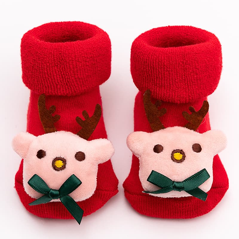 Chaussettes de noël en coton pour enfants de O à 3 ans - M - Christmas deer