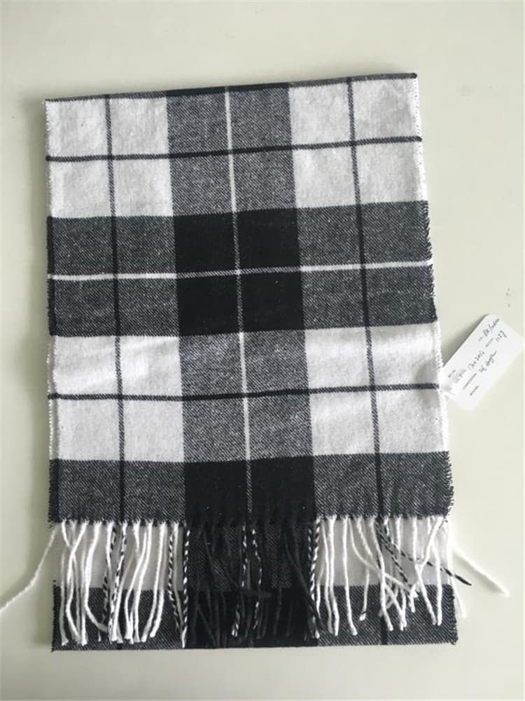 Châles épaissis en imitation de cachemire, de couleur unie pour hommes - 190x32CM - Black White Plaid