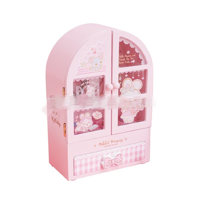 Petite boite à bijoux rose en bois pour enfants - CS20017