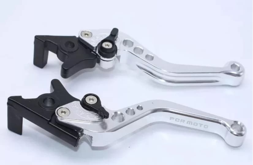 Poignées de leviers d'embrayages/ freins réglable pour motos et scooters - Silver - Style A