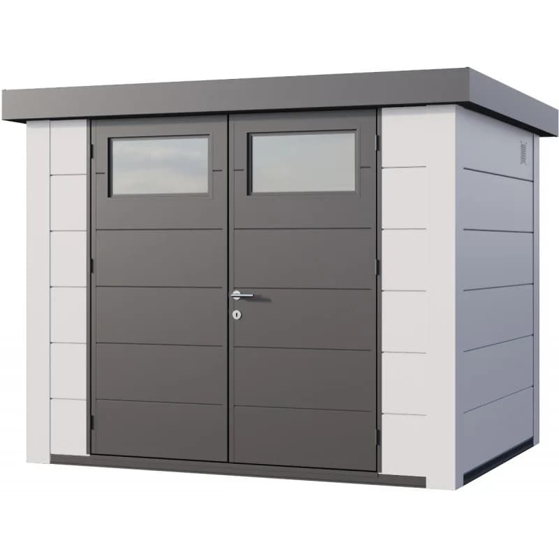 Abri Telluria en acier galvanisé blanc 5,6m² avec double porte Eleganto 2721