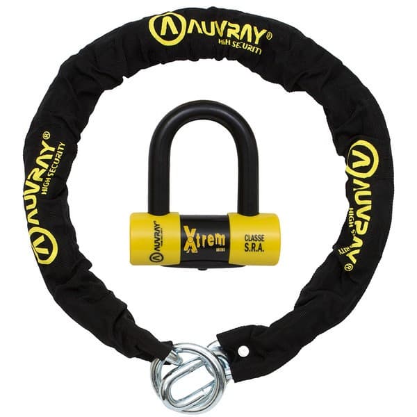 Antivol Auvray Chaine X-Lock 120cm et Antivol SRA
