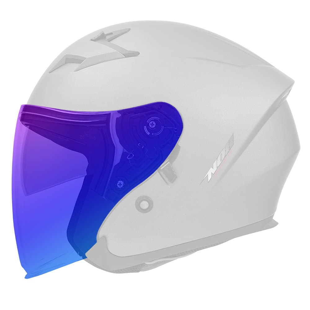 Visière Casque Nox N127 et N128 Incolore, Fumé ou Iridium Iridium Bleu