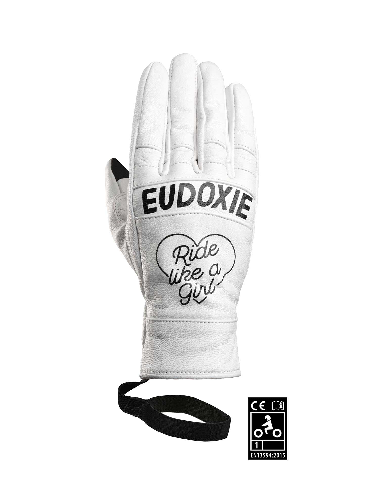 Gants Moto Femme Eudoxie Homologués list: Blanc|Noir|Blanc|Rose|Or|Multicolore