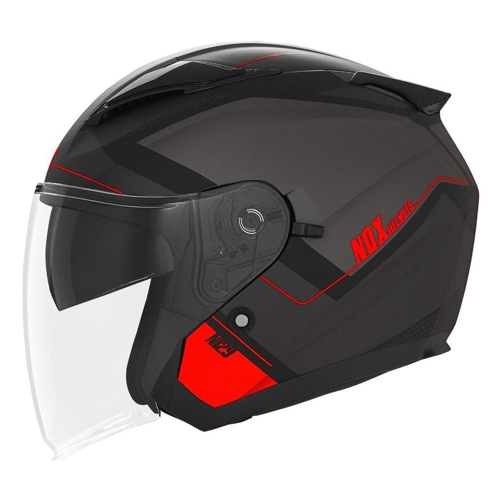 Casque Nox N129 Homologué ECE 22.06 list: Noir et Rouge|Noir|Blanc|Gris|Rouge|Jaune|Bleu|Rose|Multicolore