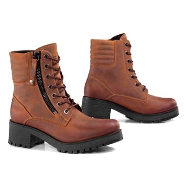 Bottes de Moto Femme Falco Misty list: Marron|Noir|Marron|Vert