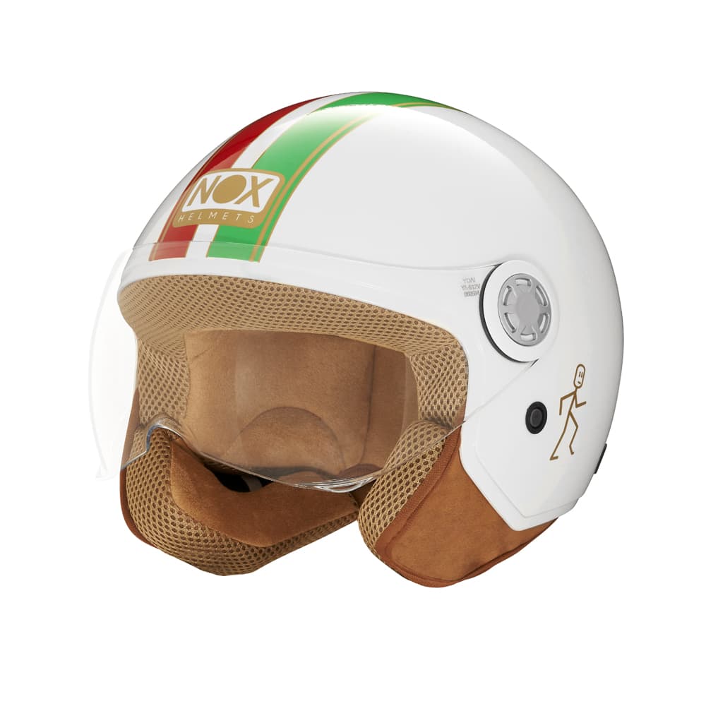 Casque Jet Nox N210 Evo list: Blanc|Noir|Blanc|Gris|Rouge|Vert|Bleu|Rose|Or|Multicolore