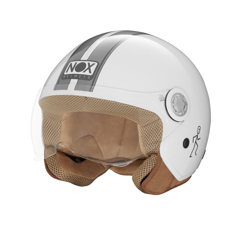 Casque Jet Nox N210 Evo list: Blanc / Gris|Noir|Blanc|Gris|Rouge|Vert|Bleu|Rose|Or|Multicolore