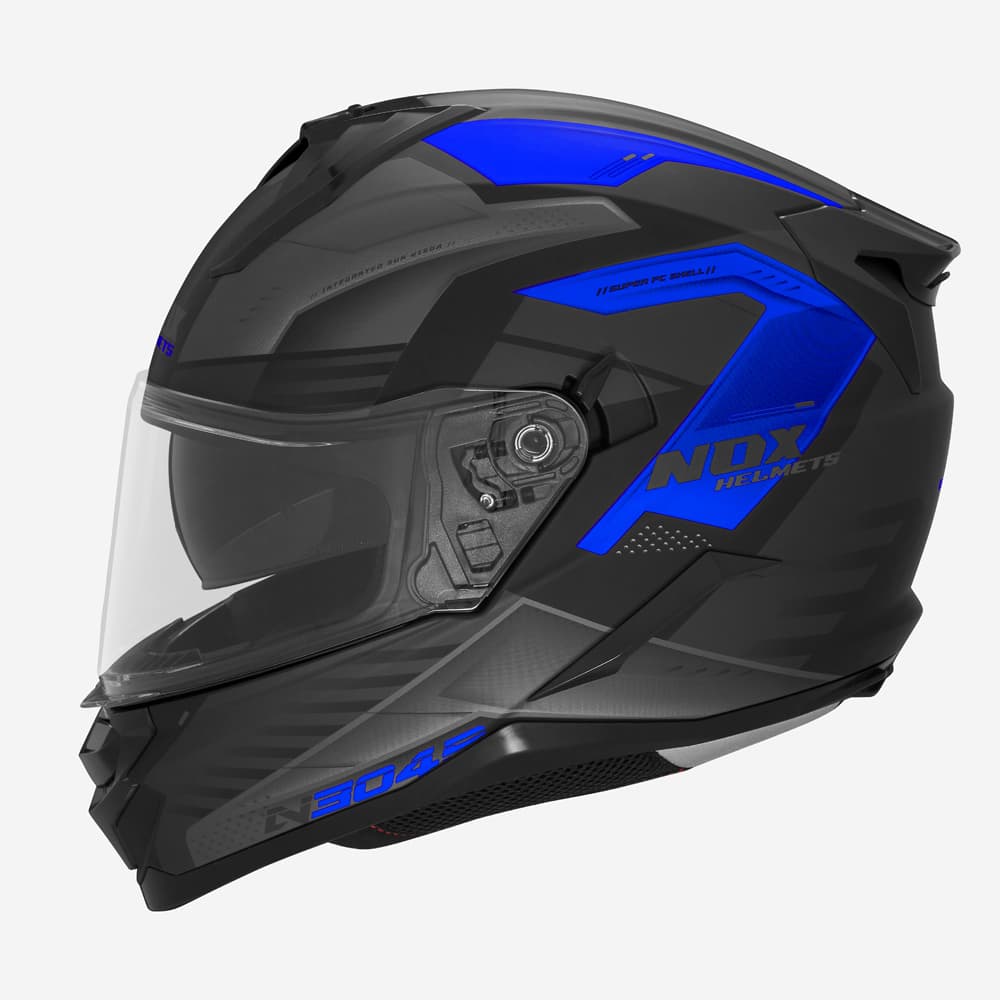 Nox N304s - Casque Intégral homologué ECE 22.06 list: Noir / Bleu|Noir|Blanc|Gris|Rouge|Jaune|Bleu|Multicolore