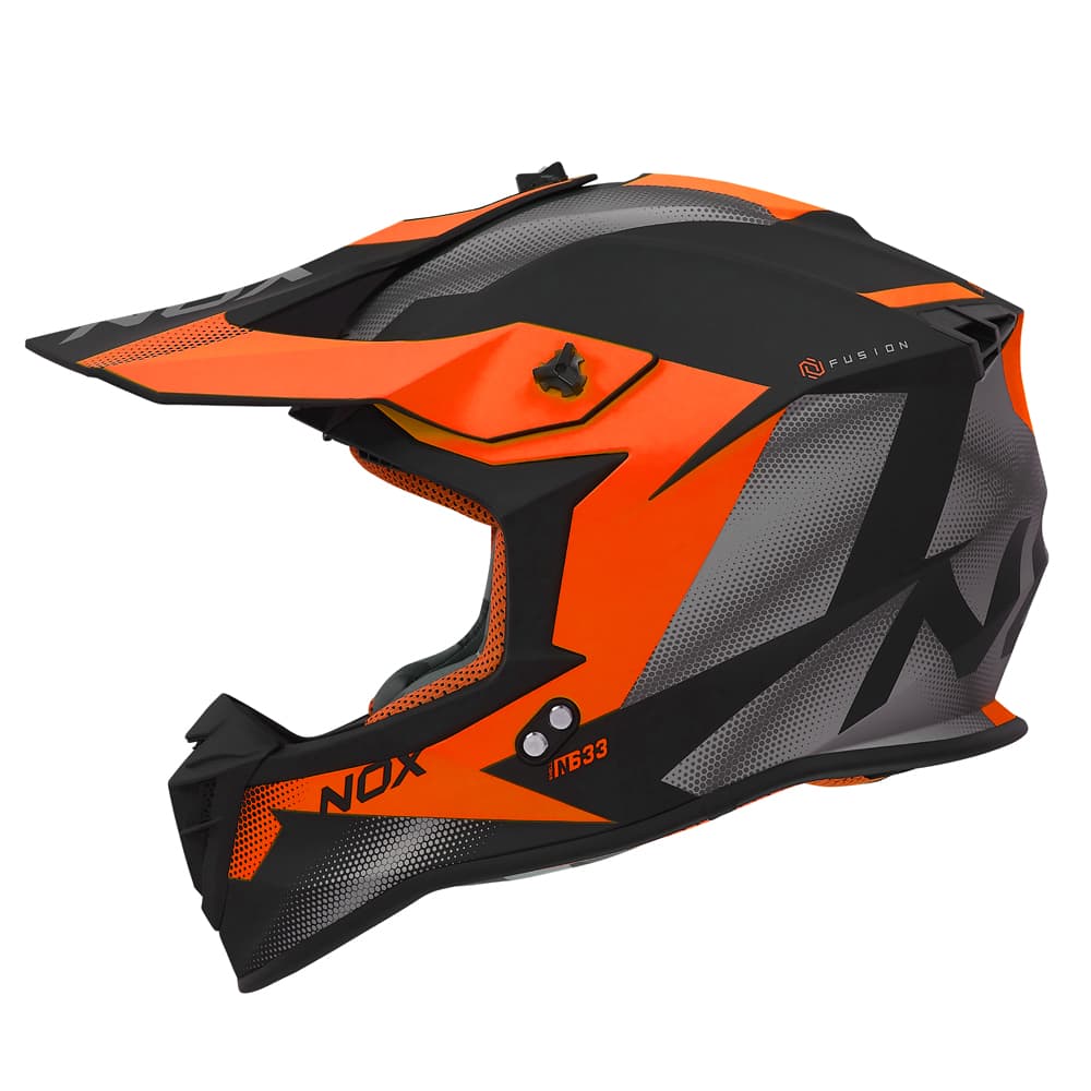 Casque Cross Nox N633 - Collection 2024 list: Orange|Noir|Blanc|Gris|Rouge|Orange|Jaune|Vert|Bleu|Rose|Multicolore