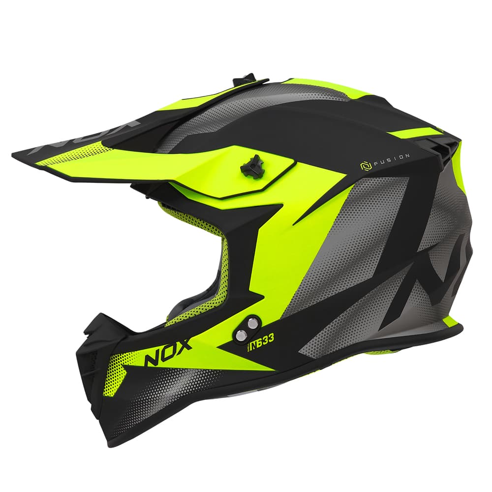 Casque Cross Nox N633 - Collection 2024 list: Noir / Jaune|Noir|Blanc|Gris|Rouge|Orange|Jaune|Vert|Bleu|Rose|Multicolore