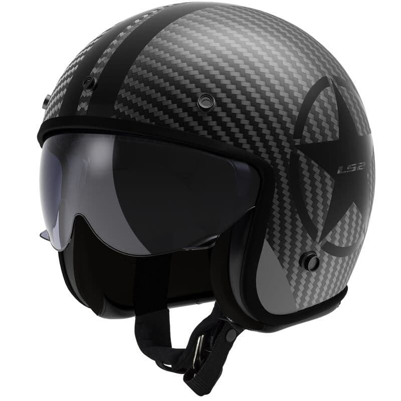 Casque LS2 Jet BOB 2 Carbone list: Noir|Noir|Gris|Multicolore|Carbone