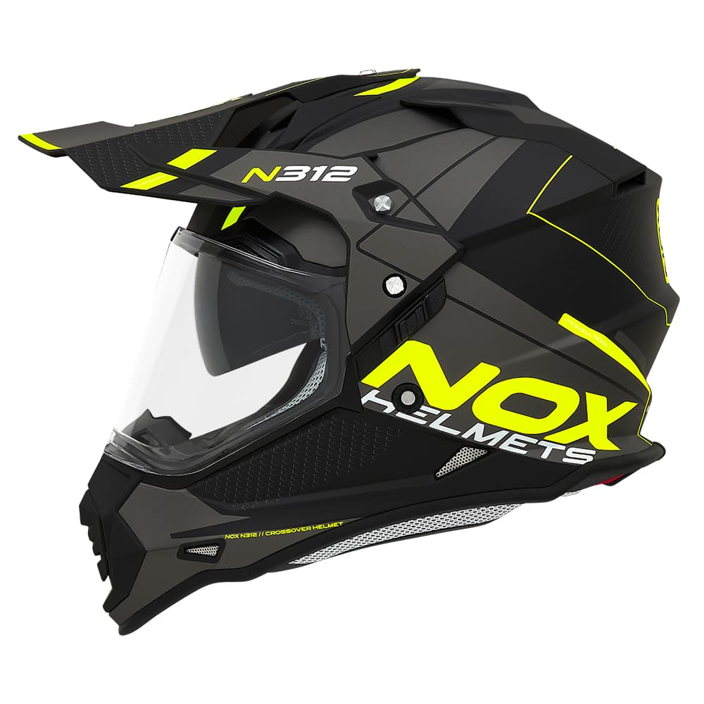 Casque Nox N312 Drone list: Noir / Jaune|Noir|Blanc|Gris|Rouge|Jaune|Vert|Bleu|Multicolore