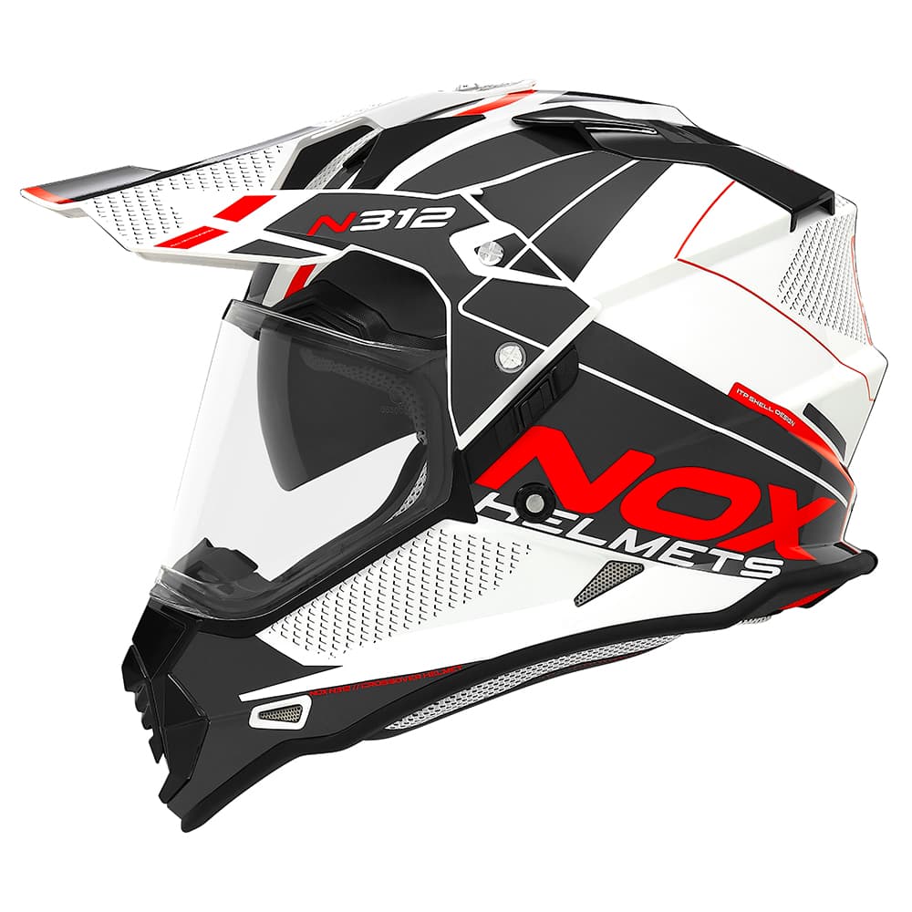 Casque Nox N312 Drone list: Rouge / Blanc|Noir|Blanc|Gris|Rouge|Jaune|Vert|Bleu|Multicolore