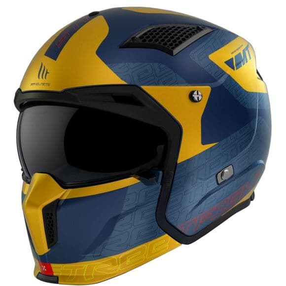 Casque MT-Helmets Streetfighter SVs Totem list: Bleu / Jaune|Noir|Gris|Rouge|Orange|Jaune|Vert|Bleu|Multicolore