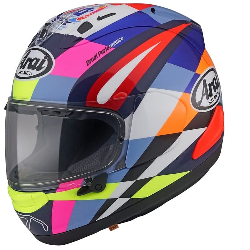 Casque Arai RX-7v Evo Misano list: Multicolore|Noir|Blanc|Rouge|Orange|Jaune|Vert|Bleu|Rose|Multicolore