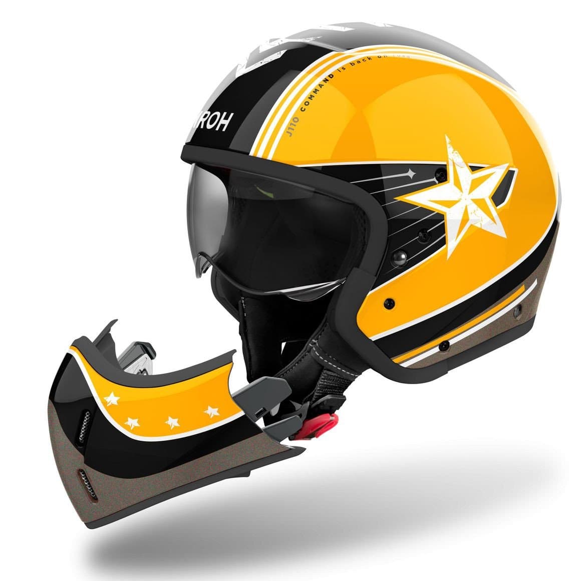 Casque  Transformable Airoh J 110 Command list: Noir / Jaune|Noir|Gris|Rouge|Jaune|Vert|Multicolore