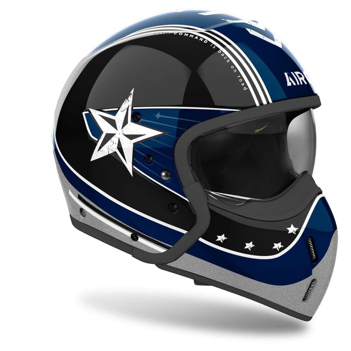 Casque  Transformable Airoh J 110 Command list: Noir / Bleu|Noir|Gris|Rouge|Jaune|Vert|Multicolore