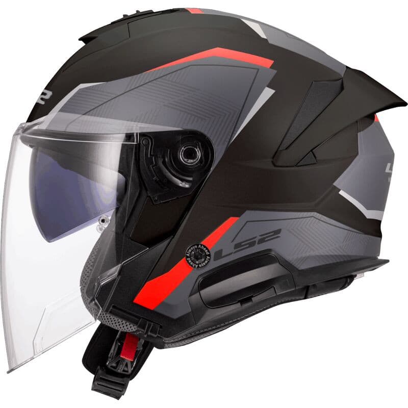 Casque LS2 Verso 2 Air list: Noir et Rouge|Gris