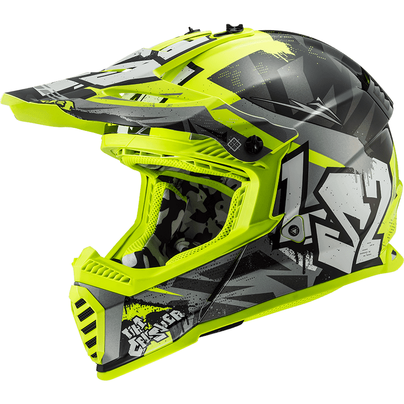 Casque Motocross pour Enfant Fast II Crusher MX437 list: Jaune|Noir|Jaune|Multicolore