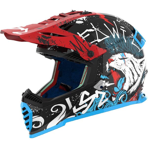Casque Cross Enfant LS2 MX437 Fast 2 Mini Starmaw list: Noir|Noir|Multicolore