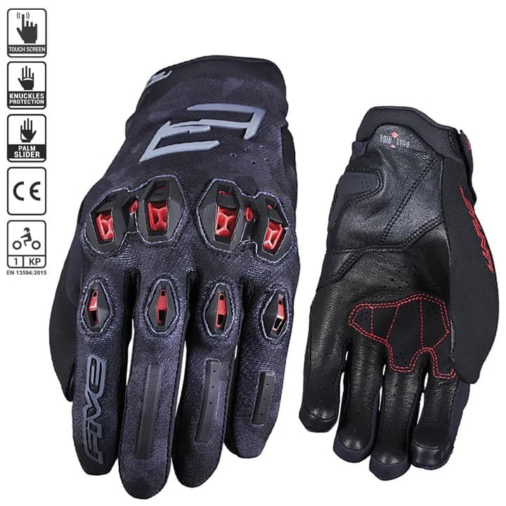 Gants Five Stunt Evo 2 list: Noir et Rouge|Noir|Blanc|Rouge|Jaune|Vert|Bleu|Multicolore