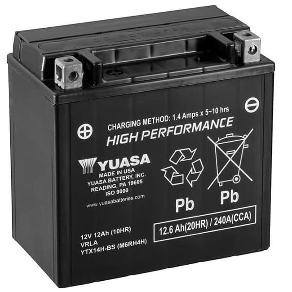 Batterie YTX14H SLA AGM - Sans Entretien - Prête à  l'emploi.
