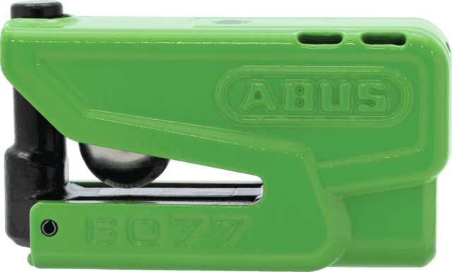 Antivol Bloque Disque Abus Granit Detecto XPlus 8077 2.0 SRA Alarme list: Vert|Noir|Rouge|Orange|Jaune|Vert|Bleu