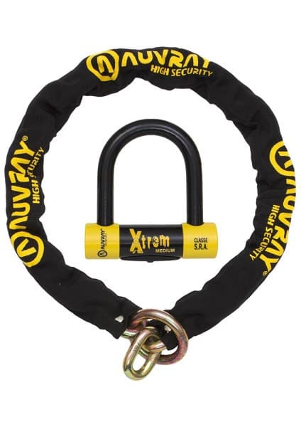 Antivol - Chaine Lasso Medium 120 cm + Bloque Disque SRA list: Noir|Jaune