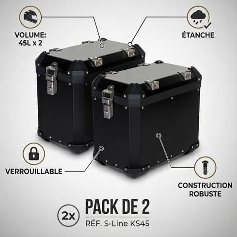 Paire de Valise S-Line KS45 - 45 Litres list: Noir|Noir|Gris