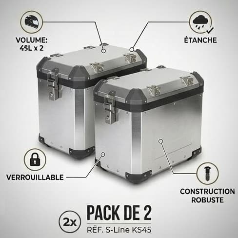 Paire de Valise S-Line KS45 - 45 Litres list: Aluminium |Noir|Gris