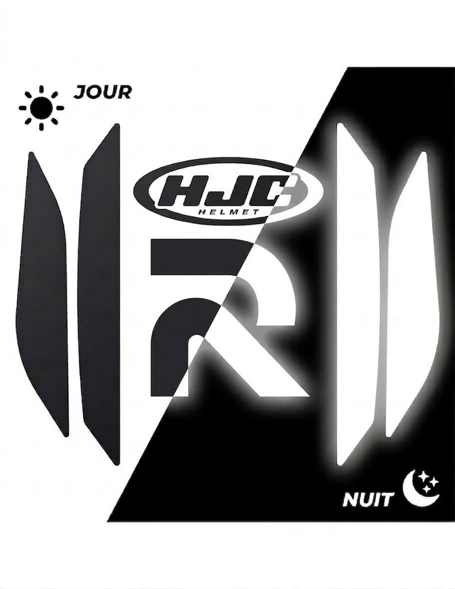 Sticker HJC Rpha | Autocollant Rétro-réfléchissant Noir