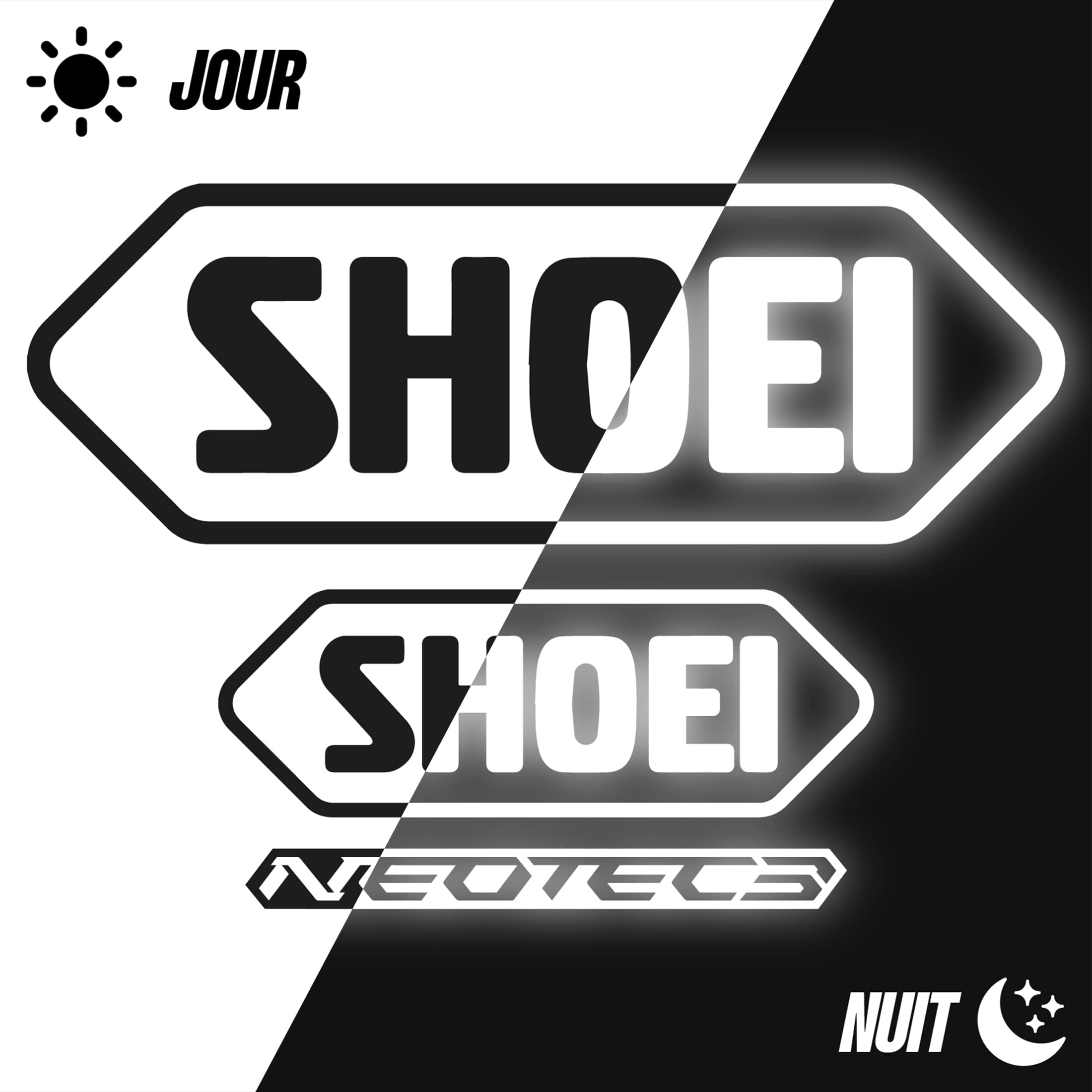 Stickers Rétroréfléchissants Shoei Neotec 3 Noir