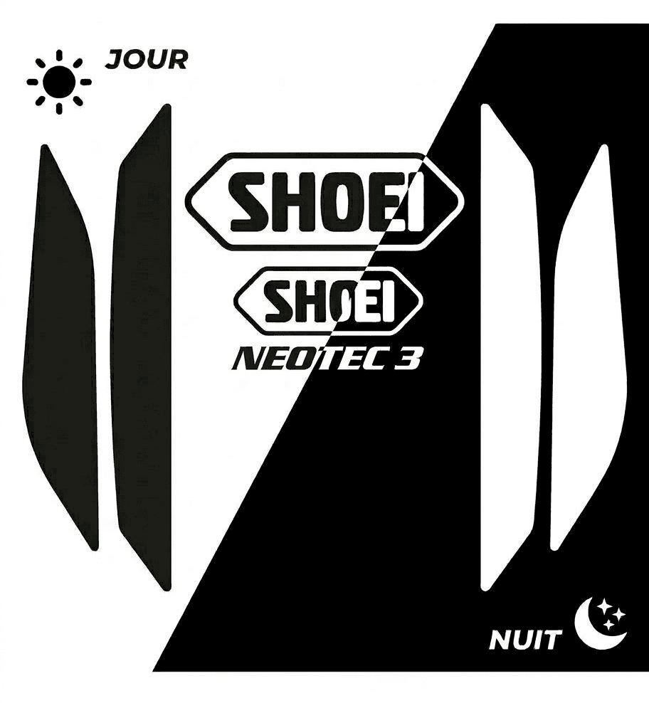 Stickers Rétroréfléchissants Shoei Neotec 3 Noir