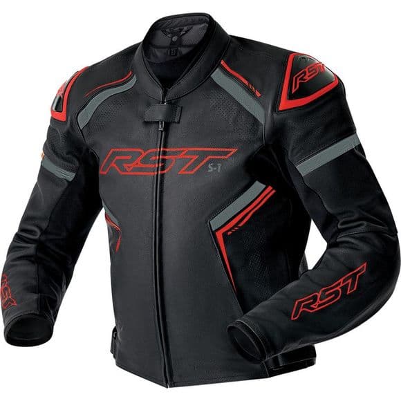 Blouson Cuir RST S1 D3O list: Noir et Rouge|Noir|Blanc|Rouge|Orange|Jaune|Vert|Bleu