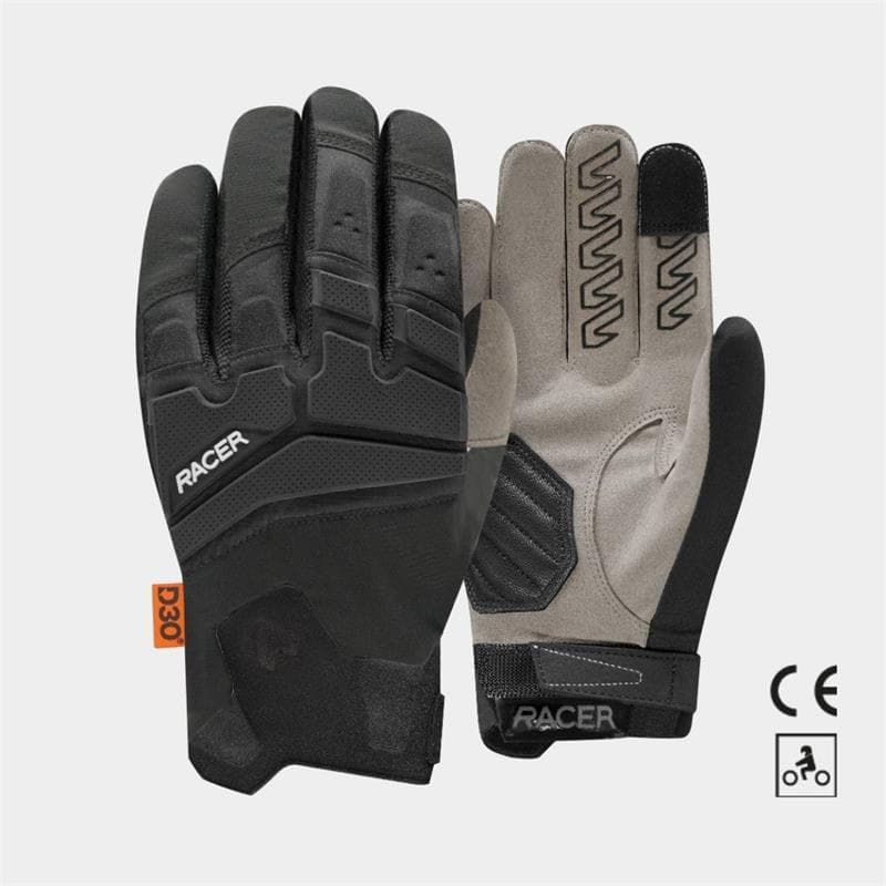 Gants Racer Dispatcher Evo pour Homme | Gants moto été list: Noir|Noir|Blanc|Gris|Beige|Bleu