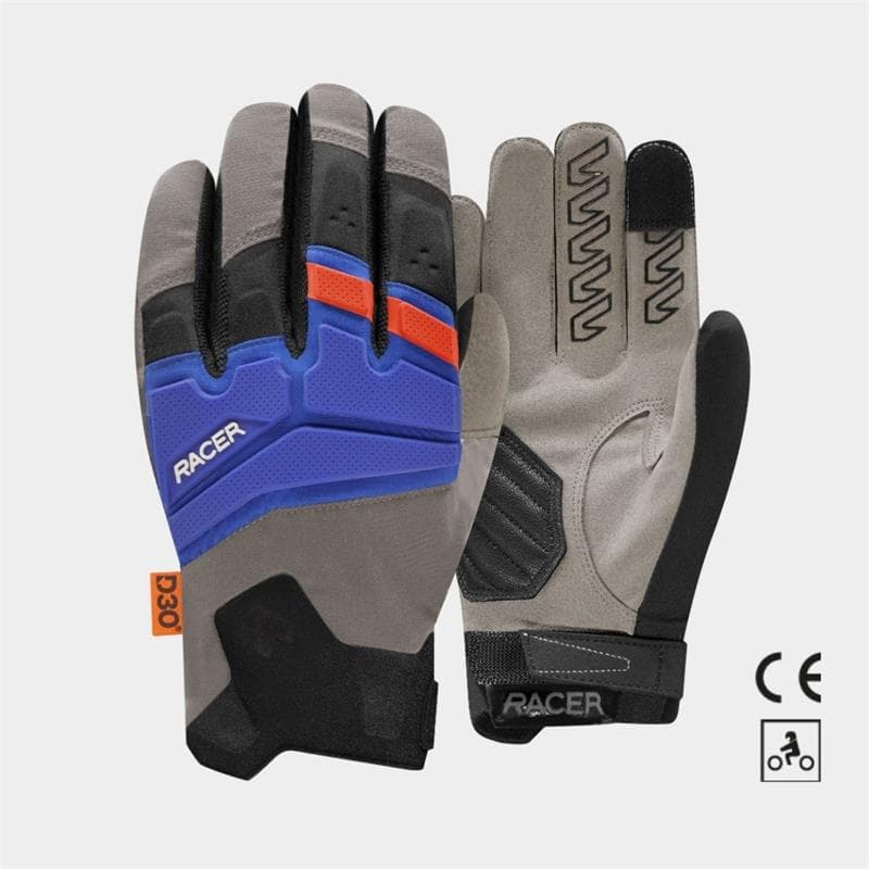 Gants Racer Dispatcher Evo pour Homme | Gants moto été list: Gris|Noir|Blanc|Gris|Beige|Bleu
