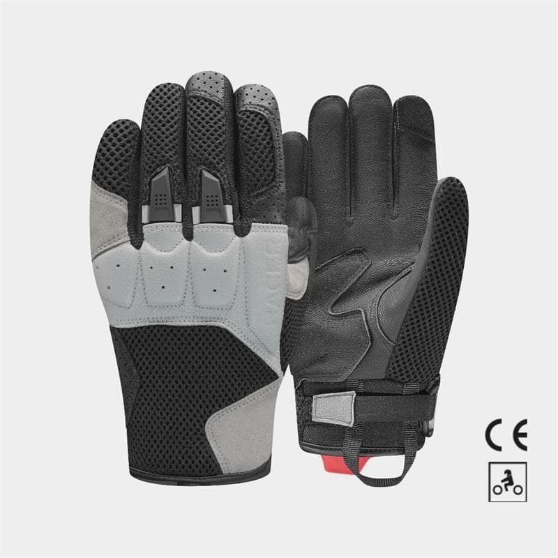 Gants été Racer Ronin Evo list: Noir / Gris|Noir|Gris|Rouge|Beige