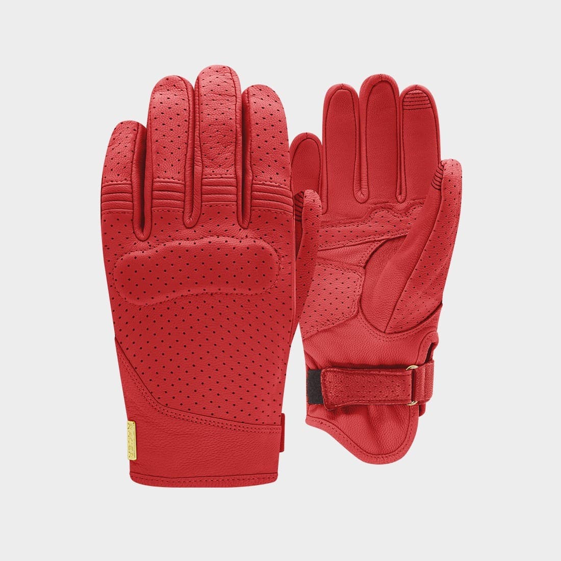 Gants Femme Racer Shirley D3O | Gants Moto Cuir été list: Rouge|Noir|Rouge|Jaune|Beige|Vert