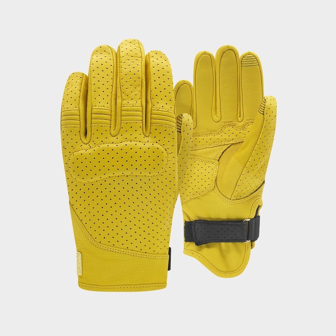 Gants Femme Racer Shirley D3O | Gants Moto Cuir été list: Jaune|Noir|Rouge|Jaune|Beige|Vert