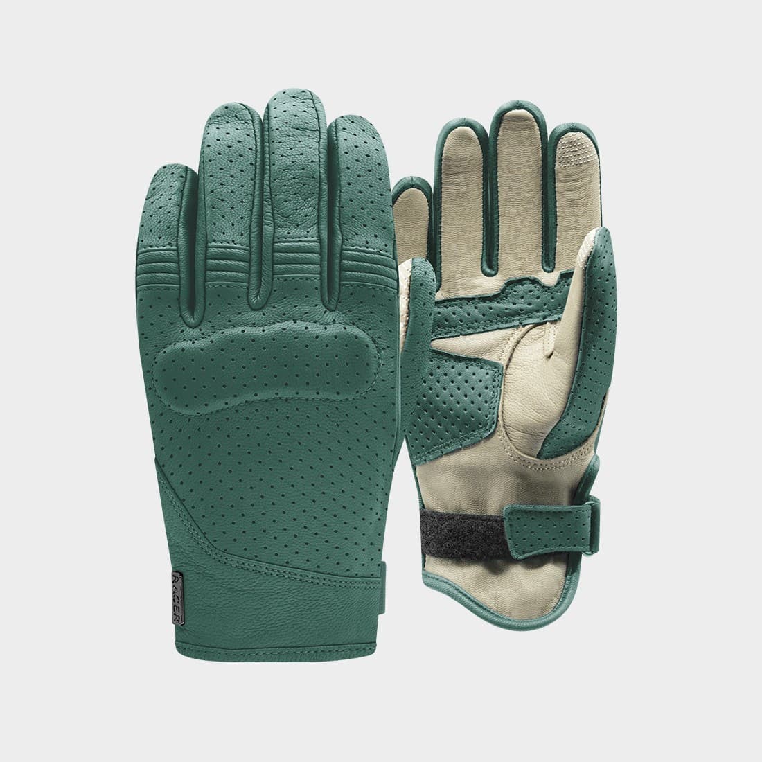 Gants Femme Racer Shirley D3O | Gants Moto Cuir été list: Vert|Noir|Rouge|Jaune|Beige|Vert