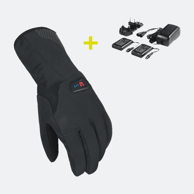 Gants Chauffants Moto Macna Spark + Kit Batterie list: Noir|Noir|Jaune