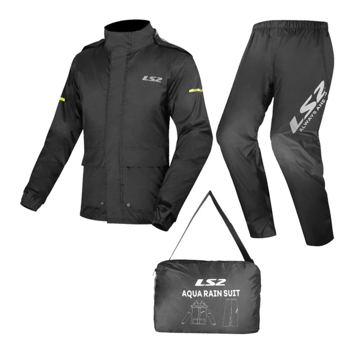 Ensemble Pluie LS2 Aqua Rain Suit list: Noir|Noir