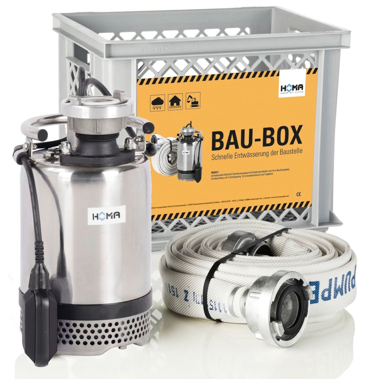 Homa Bau-Box Tauchpumpe für abrasives Schmutzwasser HBP503 WA