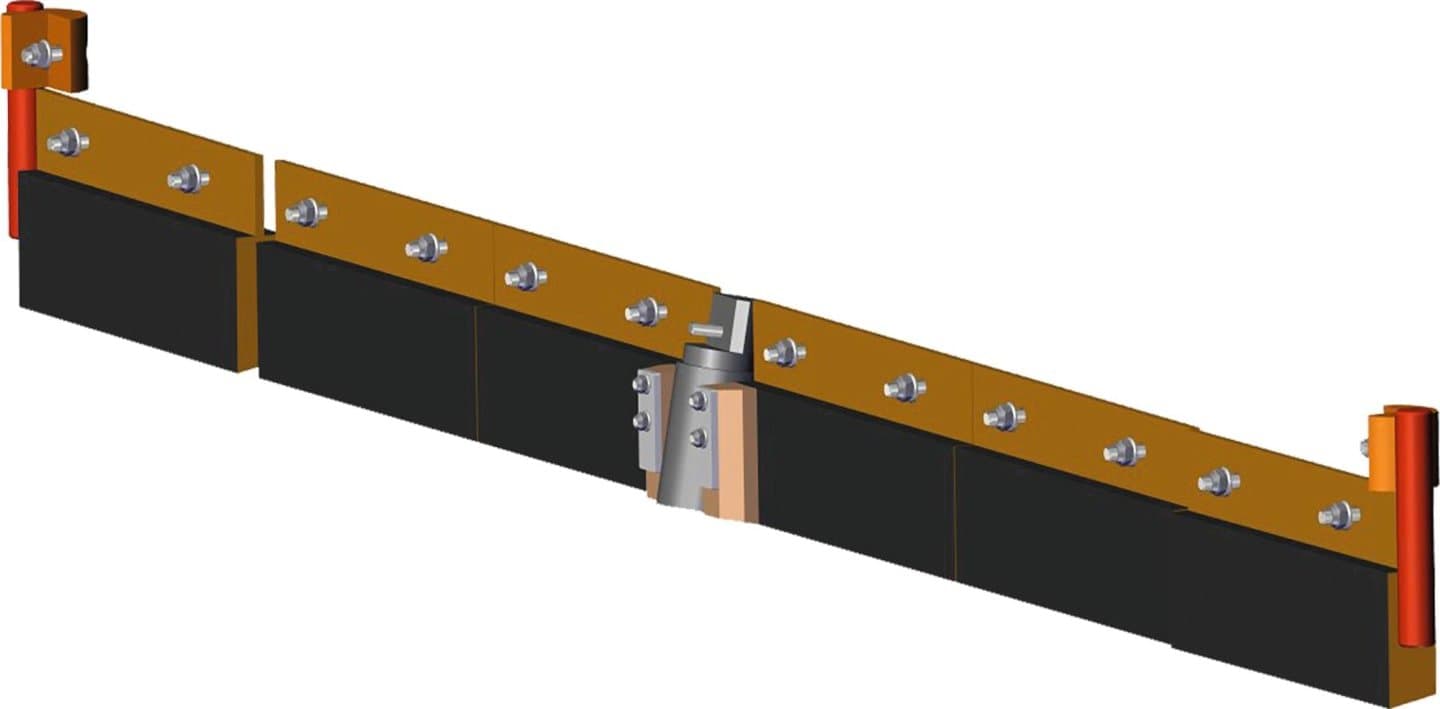 Wiedenmann® Schürfleiste Gummikorund mit Befestigungsmaterial für Schneepflug Vario Flex, 1252227