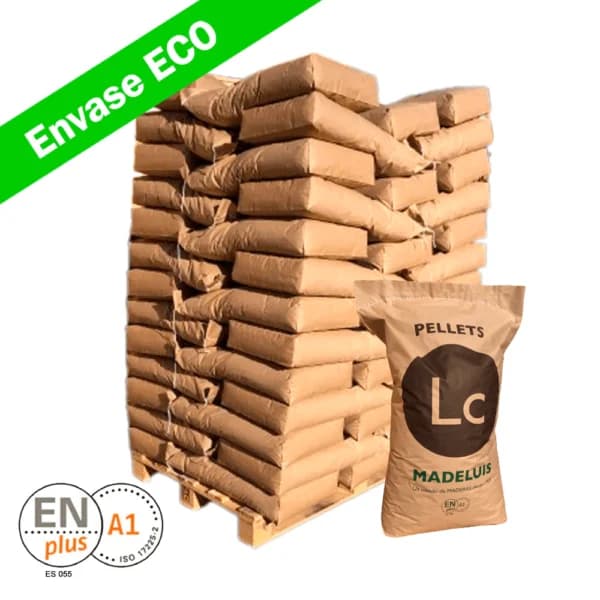 Pellet MadeLuis certificado ENplus A1 de pino – Palet 65 sacos