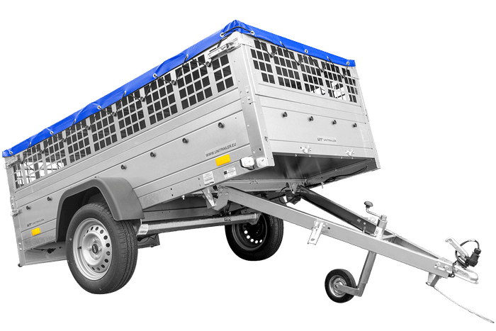 Reboque Garden Trailer 230 Kipp Com Roda De Apoio, Laterais Em Grade E Lona Baixa Na Estrutura