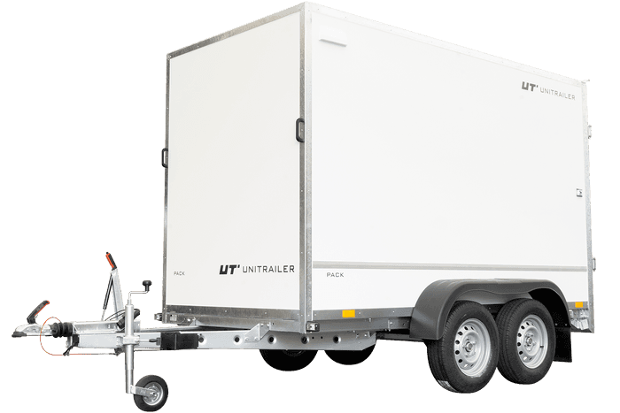 Reboque Contentor Furgão Duplo Eixo 300x148 Unitrailer Pack 300/2 Mma 2000 Kg