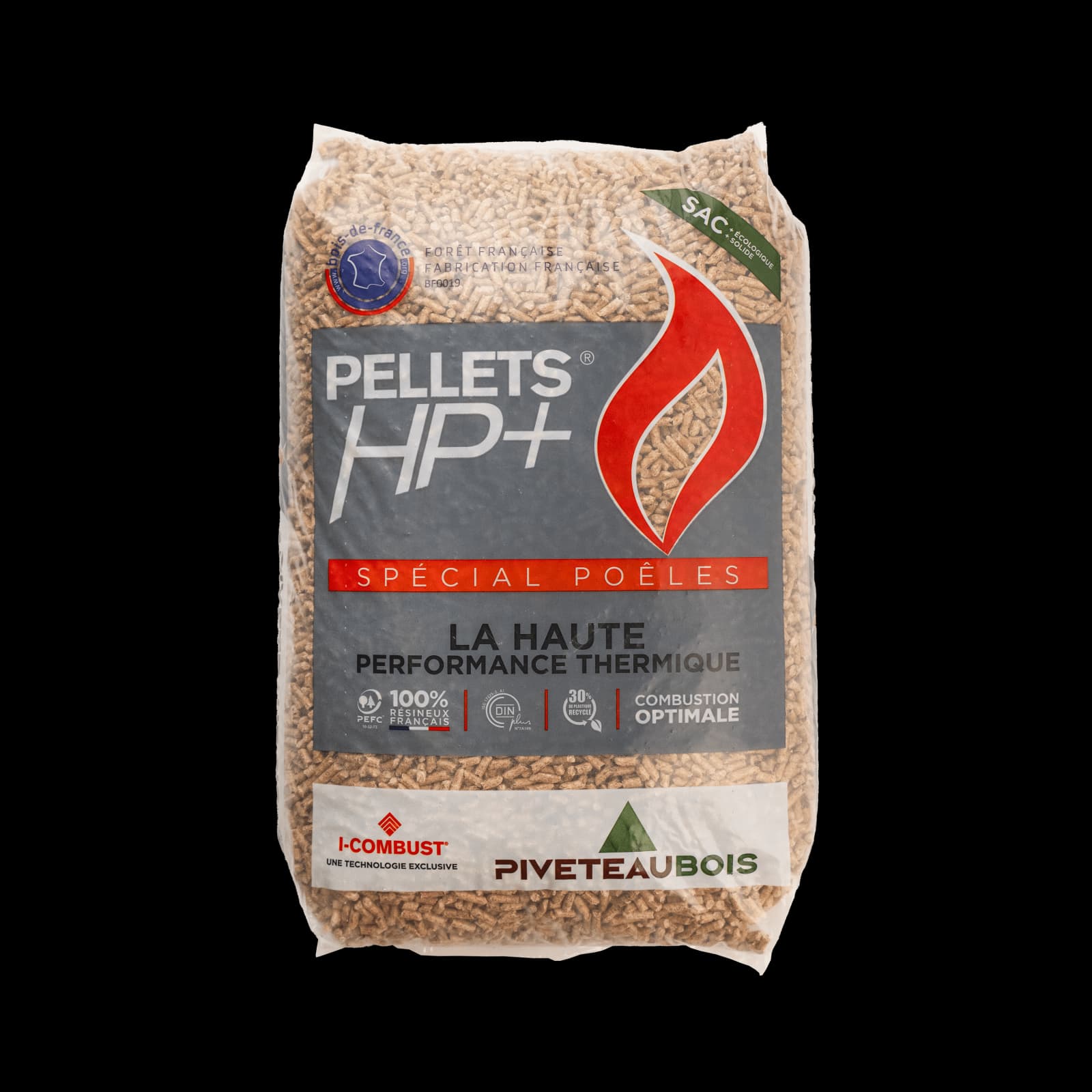 Träpellets HP+ Piveteau – Pall med 72 säckar à 15 kg - 8mm