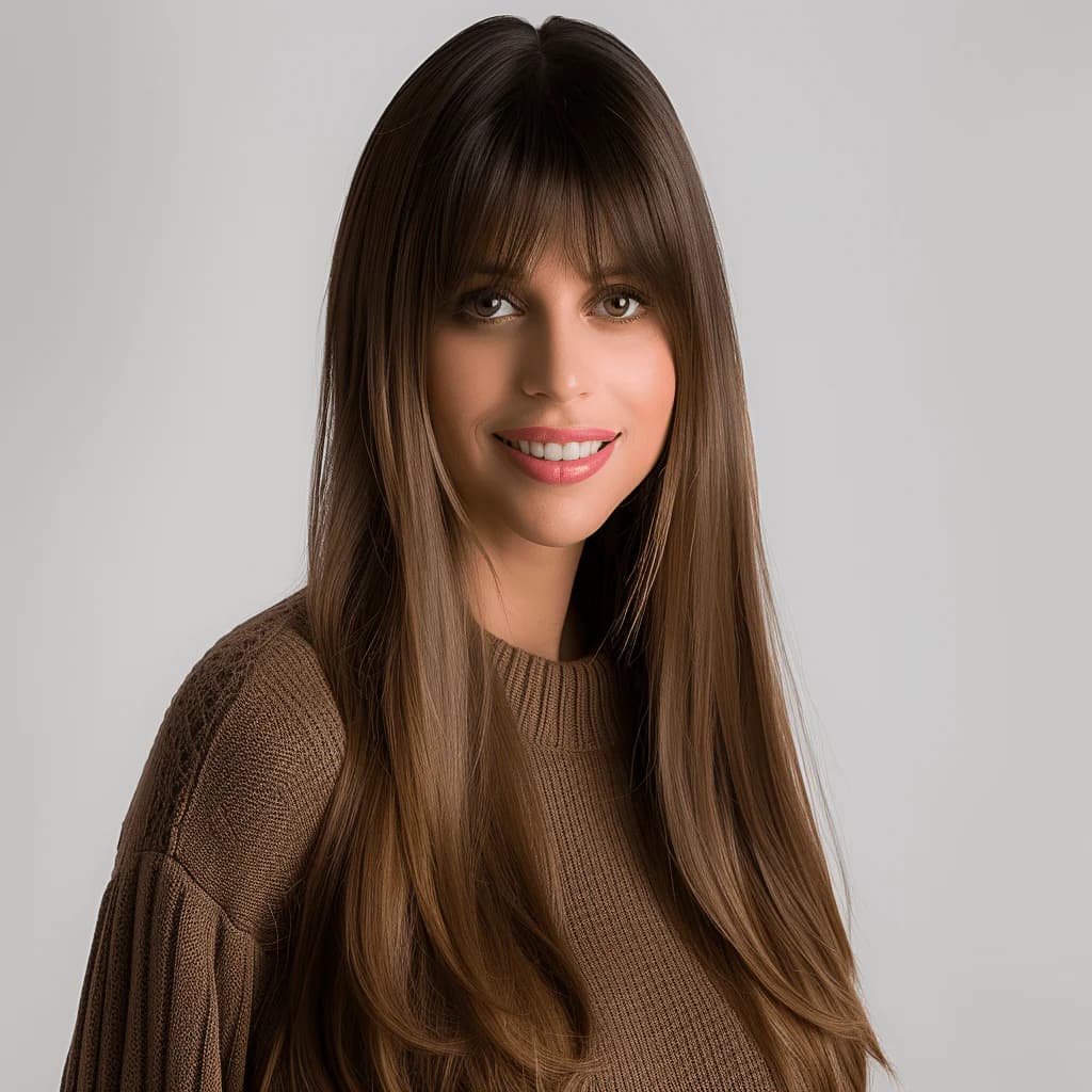 Perruque Synthétique Brune longue - Élise